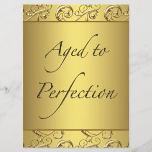 Invitación Torta de cumpleaños dorada giratoria envejecida a 