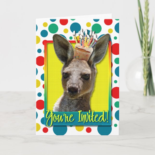 Invitación Torta de cumpleaños - Kangaroo (Anverso)
