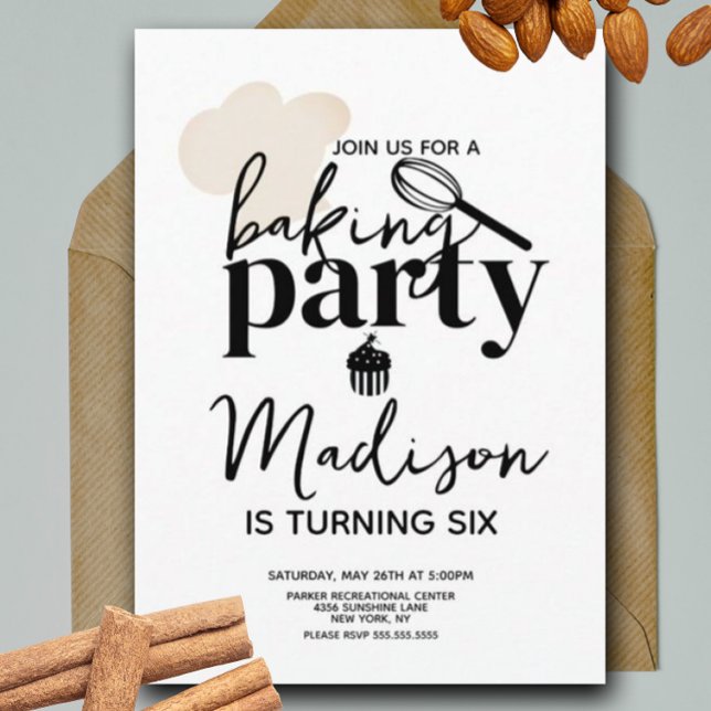 Invitación Torta De Cumpleaños Partido Batidor Sombrero Cupca (Subido por el creador)