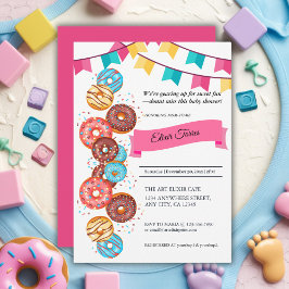 Invitación Torta De Donut Moderna Para Baby Shower Con Sprink
