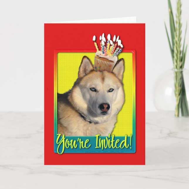 Invitación Torta de invitado - Husky siberiano - cobre (Anverso)