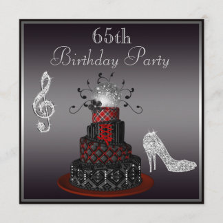 Invitación Torta de la diva del disco, 65.o cumpleaños de los