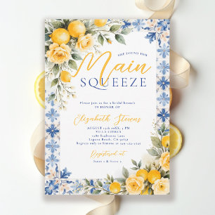 Invitación Torta De Limón Blue Italian Despedida de Soltera