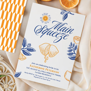 Invitación Torta de Limón Main Squeeze Citrus para Despedida 