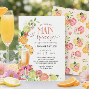 Invitación Torta de Naranja Bridal Shower de Verano Main Sque