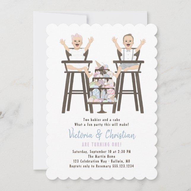 Invitación Torta de rompeolas de cumpleaños (Anverso)