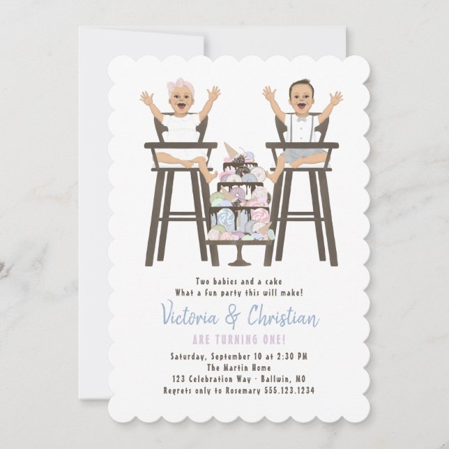 Invitación Torta de rompeolas de cumpleaños (Anverso)