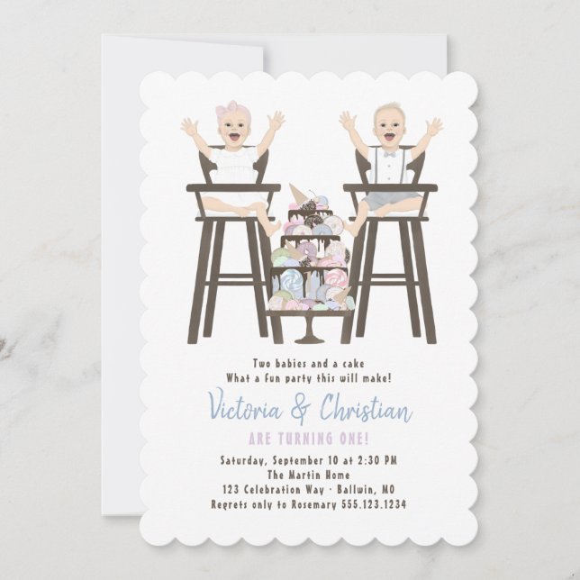 Invitación Torta de rompeolas de cumpleaños (Anverso)