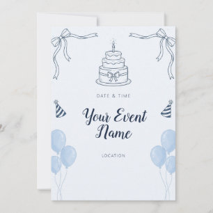 Invitación Torta De Varias Capas Con Dibujo De Línea De Cinta