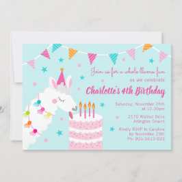 Invitación Torta divertida de Llama entera para el cuarto cum