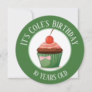 Invitación Torta gigante con niños de cerezas Cumpleaños