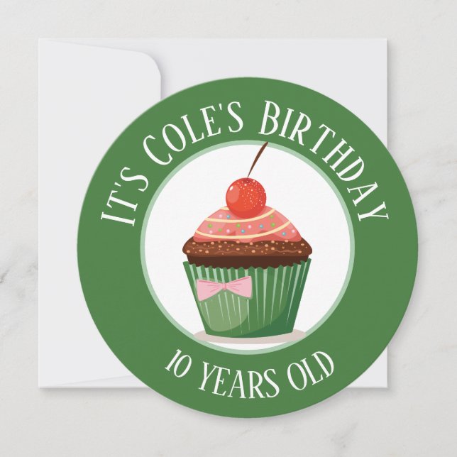 Invitación Torta gigante con niños de cerezas Cumpleaños (Anverso)