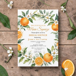 Invitación Torta Naranja Citrus Bridal Shower 