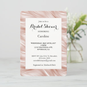 Invitación Torta Nupcial con Rayas Onduladas de Rosa Rosado