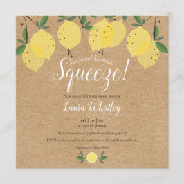 Invitación Torta Nupcial Cuadrada Rústica Main Squeeze Limone