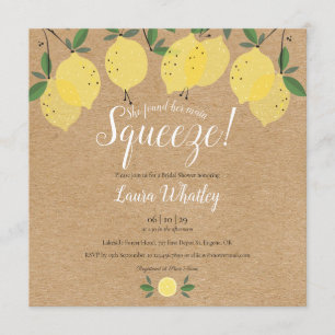 Invitación Torta Nupcial Cuadrada Rústica Main Squeeze Limone