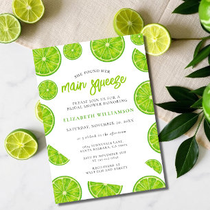 Invitación Torta nupcial de acuarela en verde lima Main Squee