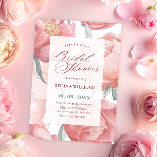 Invitación Torta nupcial de acuarela floral rosa