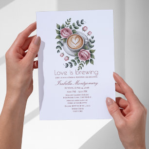 Invitación Torta Nupcial de Amor Está Madurando Latte Románti