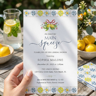 Invitación Torta nupcial de baldosas mosaico de limón Main Sq