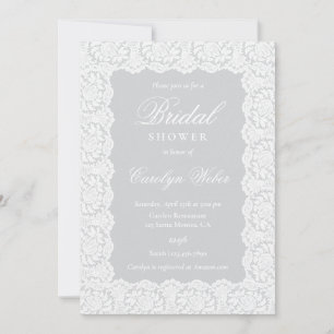 Invitación Torta Nupcial de Encaje Blanco