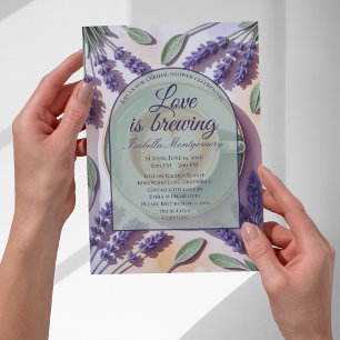Invitación Torta Nupcial de Love Is Brewing Lavanda Latte