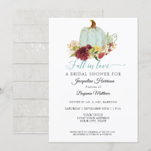 Invitación Torta Nupcial Floral Burgundy Rústica de Calabaza 