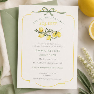 Invitación Torta Nupcial Main Squeeze Cítrico Salvia