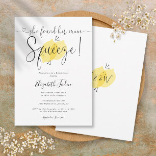 Invitación Torta Nupcial Main Squeeze Lemons Guion Monograma