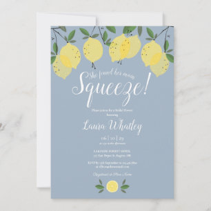 Invitación Torta Nupcial Main Squeeze Limón Polvo Azul