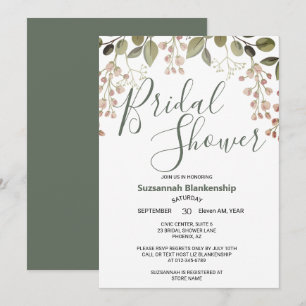 Invitación Torta Nupcial Simple con Borde Floral Pastel Super