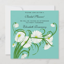 Invitación Torta Nupcial Vintage, Flores de Gerbera Daisy Bla