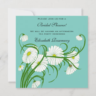 Invitación Torta Nupcial Vintage, Flores de Gerbera Daisy Bla