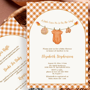 Invitación Torta Pequeña Cumpleaños Ropa De Bebé Shower