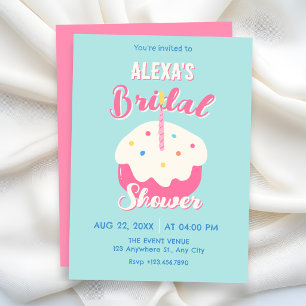 Invitación Torta rosa azul despedida de soltera