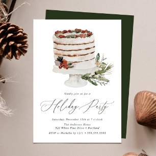 Invitación Torta Rústica de Invierno Fiesta Navideña