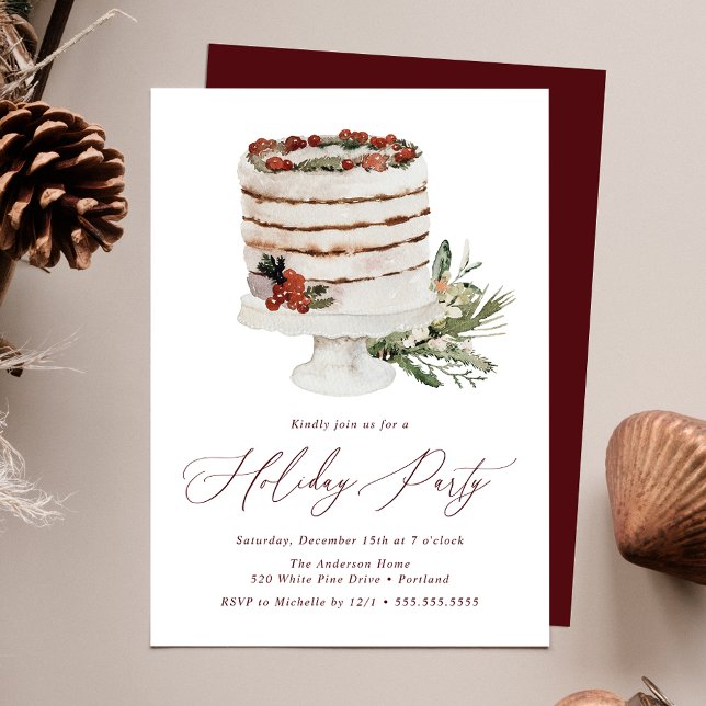 Invitación Torta Rústica de Invierno Fiesta Navideña (Subido por el creador)