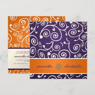 Invitación Tortas de PixDezines Agitadas/Púrpura+naranja