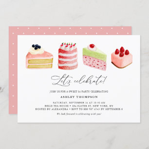 Invitación Tortas dulces de color de agua dulce 16 brunch Fie
