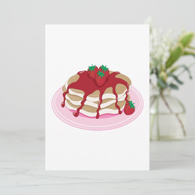 Invitación Tortitas de Fresa Dulce Desayuno Comida (Subido por el creador)