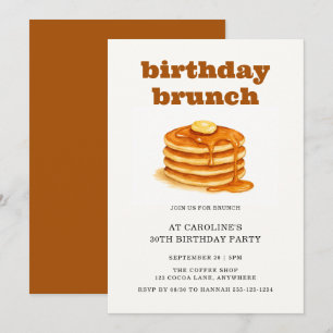 Invitación Tortitas Modernas y Audaces Cumpleaños Adulto Brun