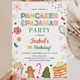Invitación Tortitas y pijamas Cumpleaños de Navidad