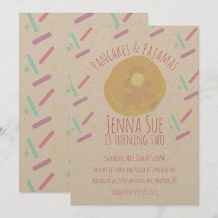 Invitación Tortitas y pijamas fiesta de pijamas con sprinkles