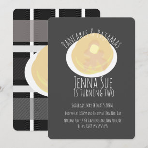 Invitación Tortitas y pijamas fiesta de pijamas para chicas  