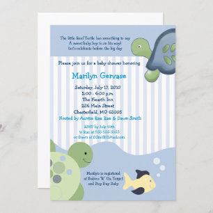 Invitación Tortoise Boy Baby Shower
