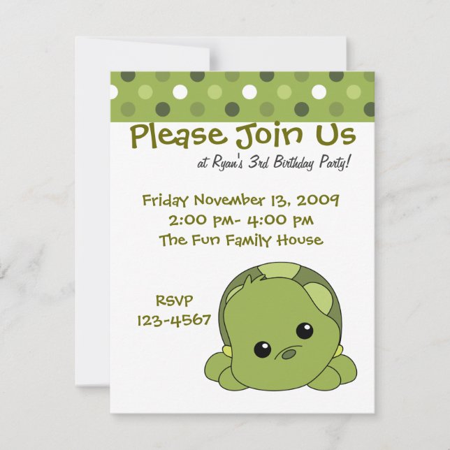 Invitación Tortuga (Anverso)