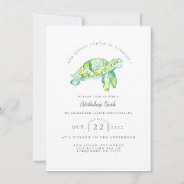 Invitación Tortuga acuarela | Cumpleaños de Ocean Life