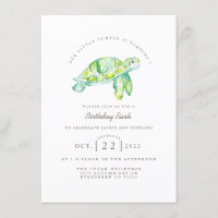 Tortuga acuarela | Cumpleaños de Ocean Life