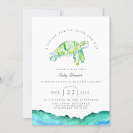 Invitación Tortuga acuarela | Ocean Life Baby Shower