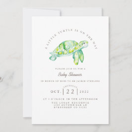 Invitación Tortuga acuarela | Ocean Life Baby Shower